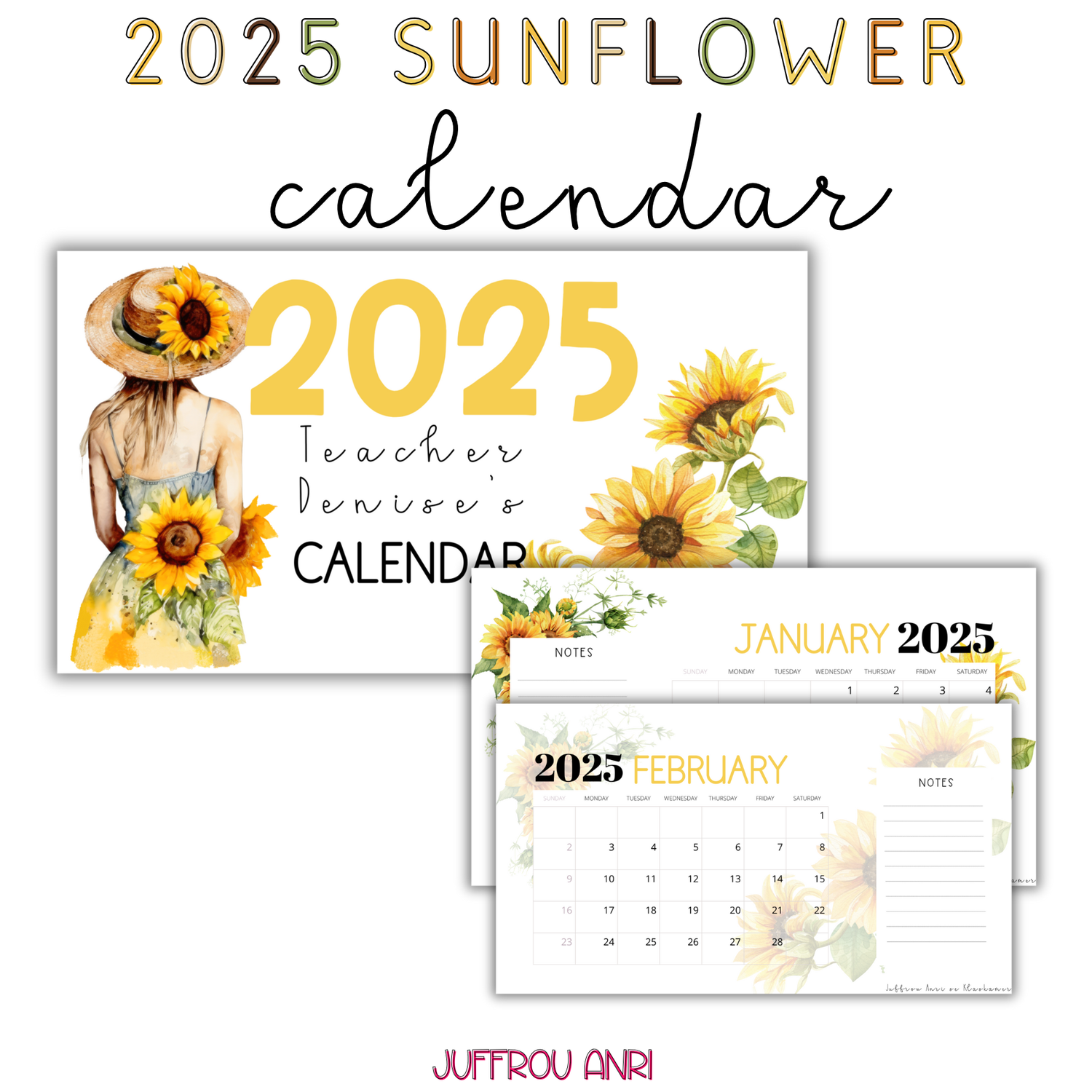 2025 SUNFLOWER CALENDAR