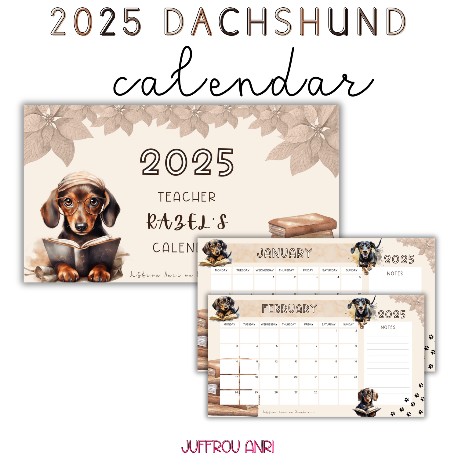 2025 DACHSHUND CALENDAR