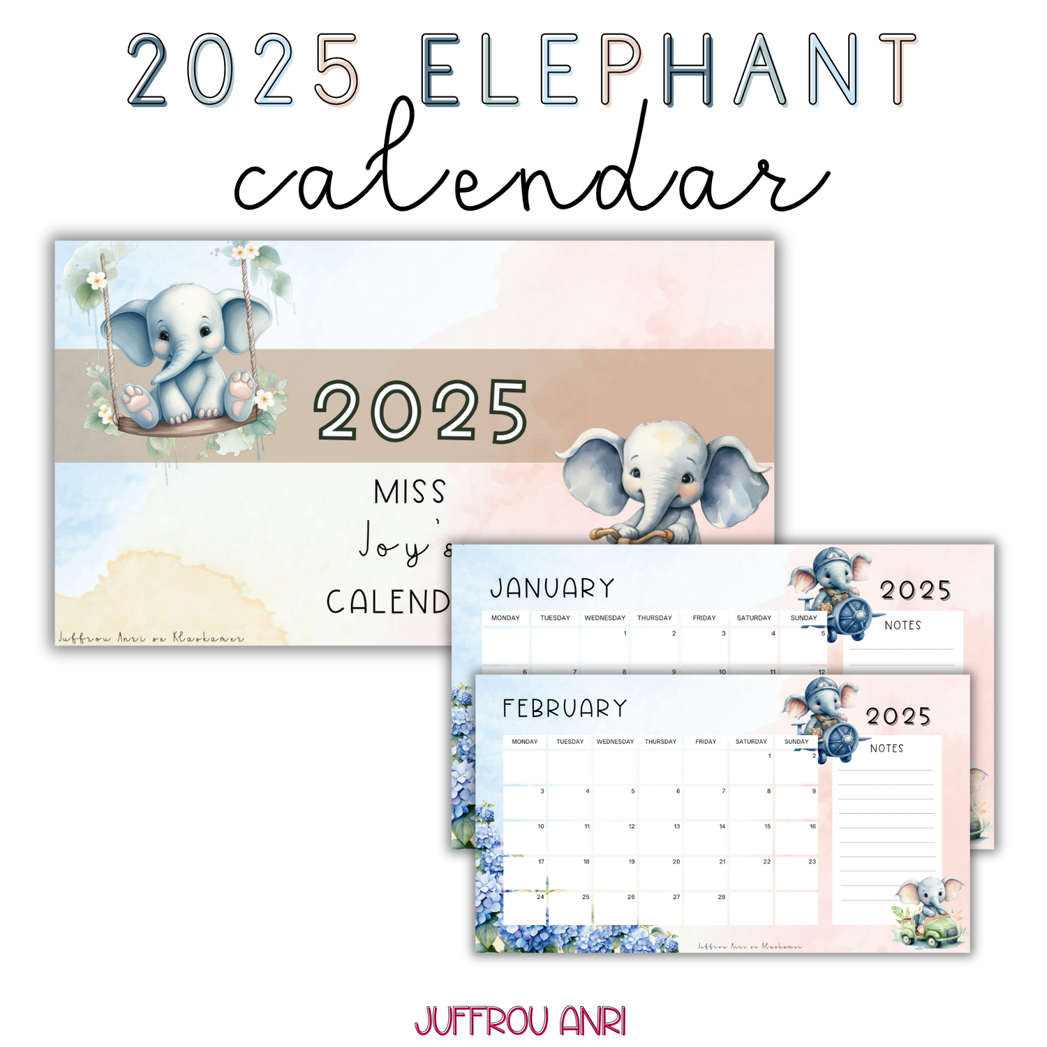 2025 ELEPHANT CALENDAR