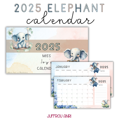 2025 ELEPHANT CALENDAR