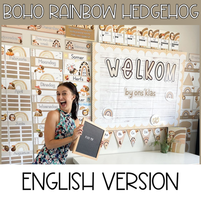 BOHO RAINBOW HEDGEHOG CLASS THEME - ENGLISH