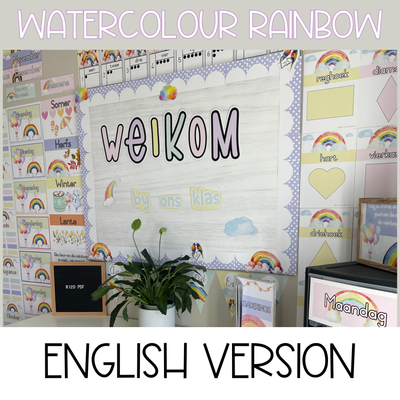 WATERCOLOUR RAINBOW CLASS THEME - ENGLISH