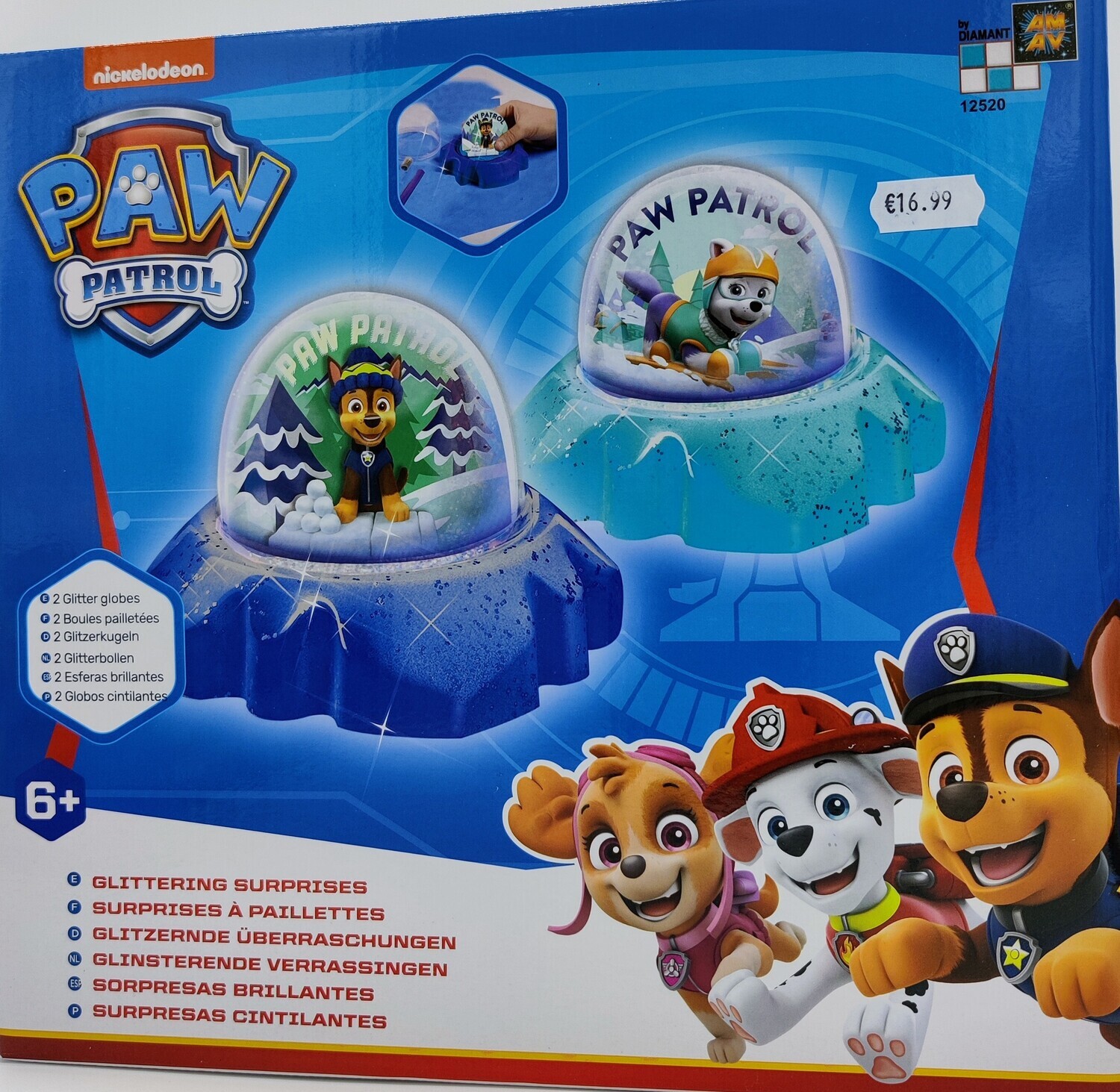 Paw Patrol Glitter Domes Set