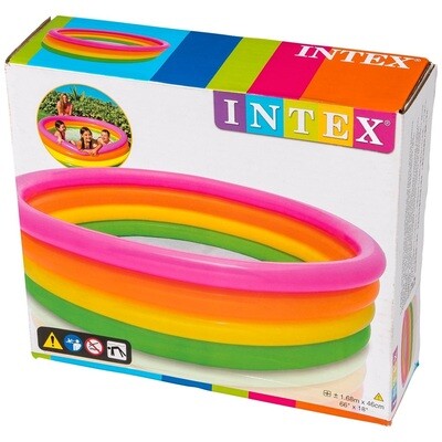 Intex Multi-Colour Inflatable 4-Ring Pool - 66"x18"