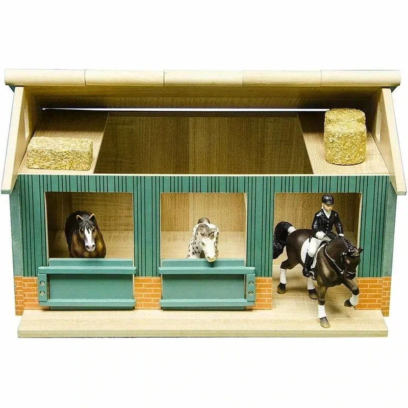 Kids Globe Wooden Horse Stable with 2 Boxes