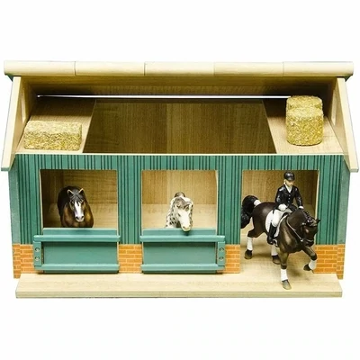 Kids Globe Wooden Horse Stable with 2 Boxes