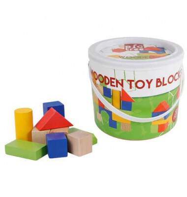 Bucket of 50 Wooden Blocks