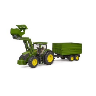 Bruder 03155 John Deere 7R 350 Tractor with Front Loader and Tipping Trailer – 1:16 Scale Model

