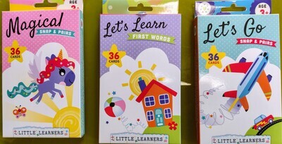Let's Learn Flashcards set with three educational packs for children

