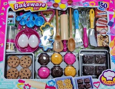 Bakeware Set 50pcs – Complete pretend play baking set for kids.

