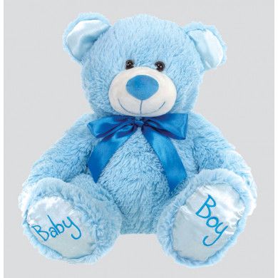 Baby Boy Blu Bear 8in – Soft blue teddy bear plush gift for newborn boys.

