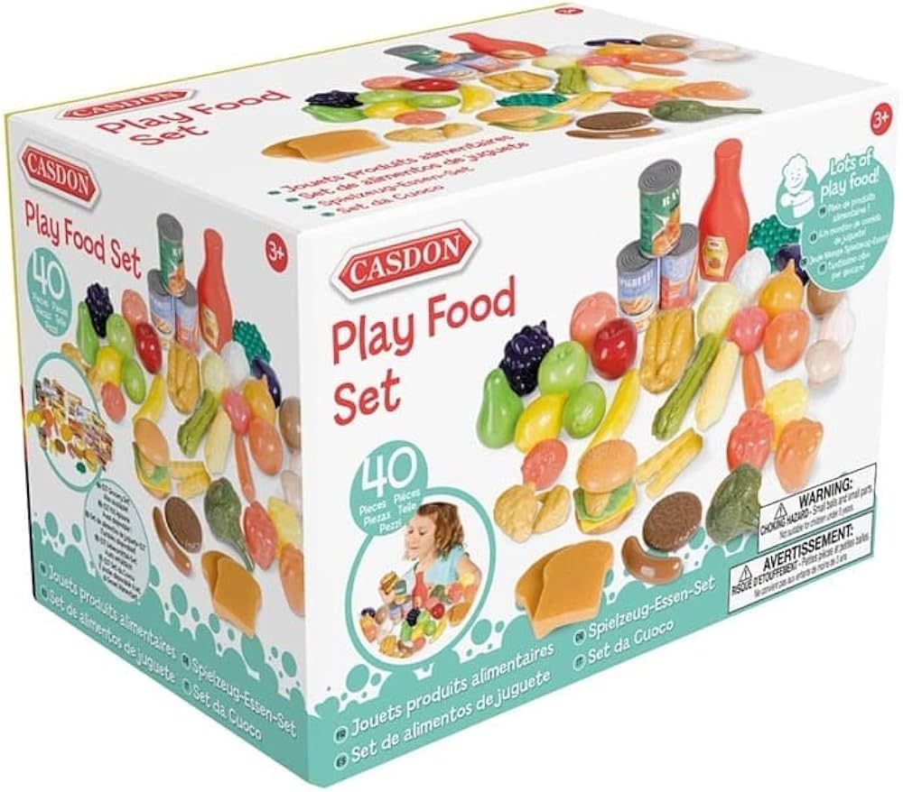 Casdon Play Food Set – 44-Piece Pretend Play Food Set

