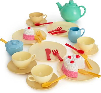 Casdon 33-Piece Tea Set – Pretend Play Tea Party Set

