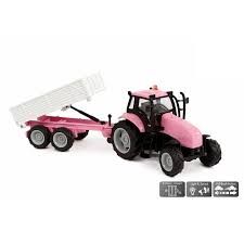 Kids Globe Pink Tractor Set with Light and Sound