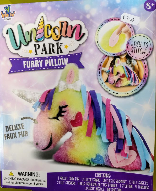 Unicorn Park Furry Pillow