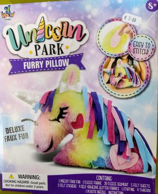 Unicorn Park Furry Pillow