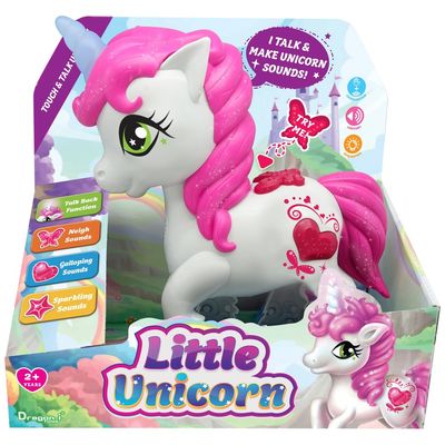 Little Unicorn Touch and Talk Toy with Light-Up Horn and Talking Feature

