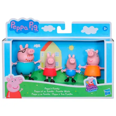 Peppa Pig Family Pack with Peppa, George, Mummy Pig, and Daddy Pig figures

