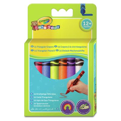 Crayola Triangular Crayons – set of 16 vibrant, anti-roll crayons designed for children's easy grip