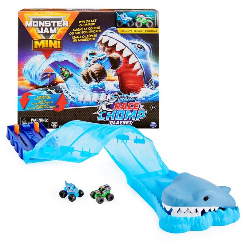 Monster Jam Mini Race and Chomp Playset