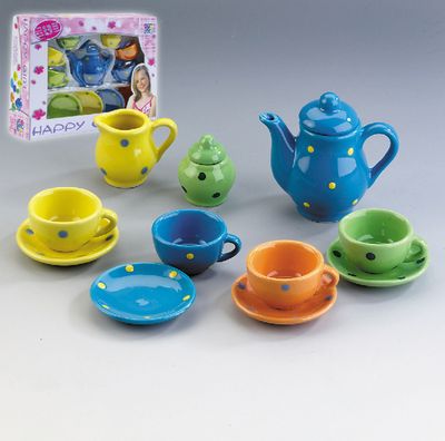 Happy Girl 13pc Porcelain Tea Set
