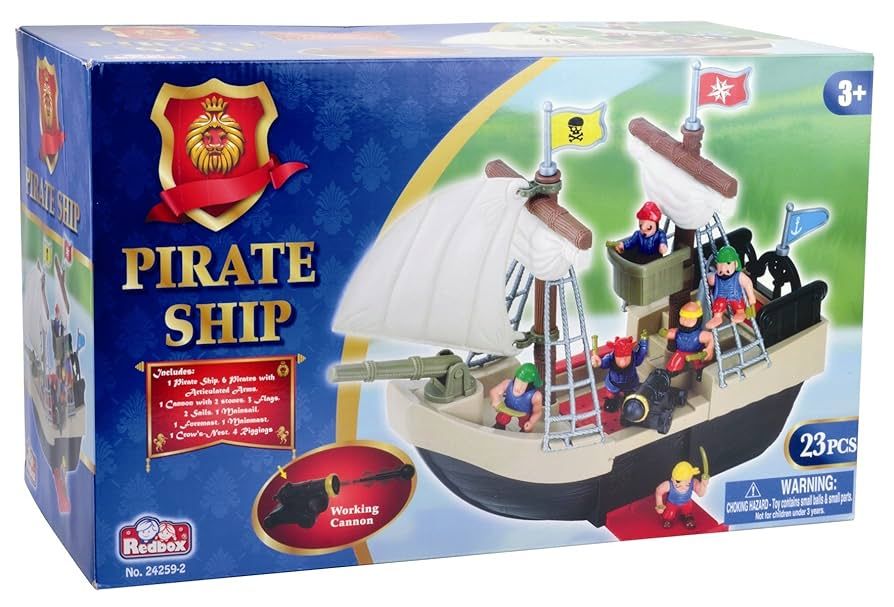 Red Box Pirate Ship Playset