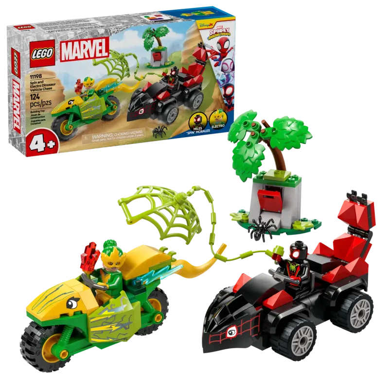 Lego Marvel 11198 Spin and Electric Dinosaur Chase