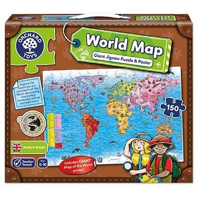 World Map Puzzle with Poster