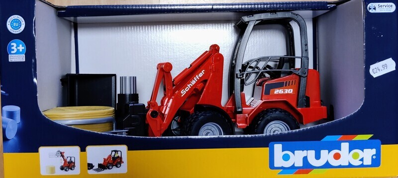 Bruder 02192 Schaeffer Compact Loader with Bale Gripper – 1:16 Scale Model

