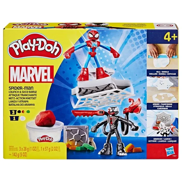 Play Doh Marvel Spiderman Launch and Slice Battle