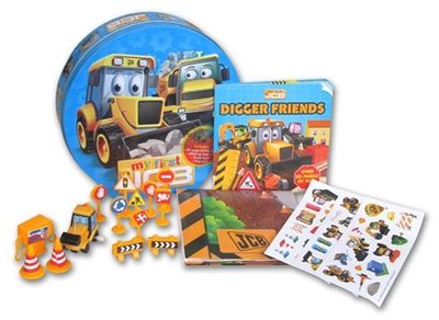 My first JCB Skid Steer Set wirh Book in Tin