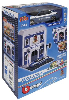 Burago Polizia Set with Vehicle