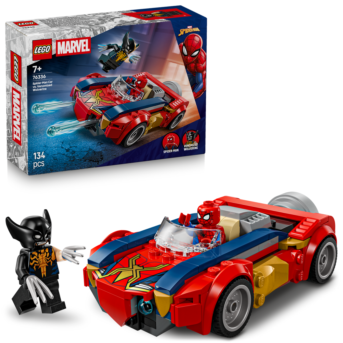 Lego 76336 Spiderman Car v Venomised Wolverine