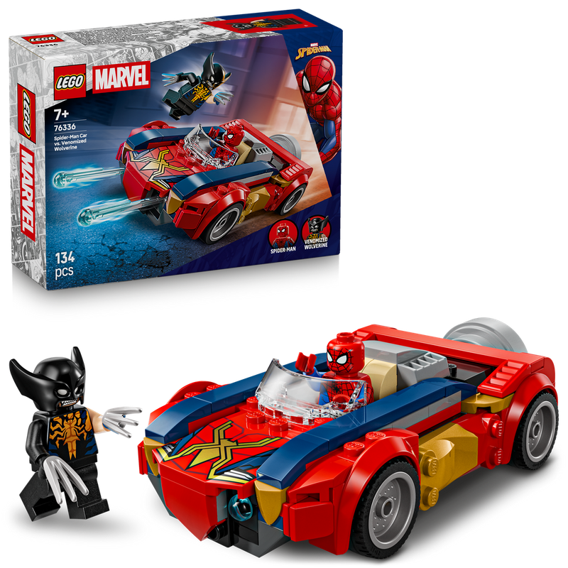 Lego 76336 Spiderman Car v Venomised Wolverine