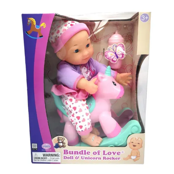 Bundle of Love Doll with Unicorn Rocker