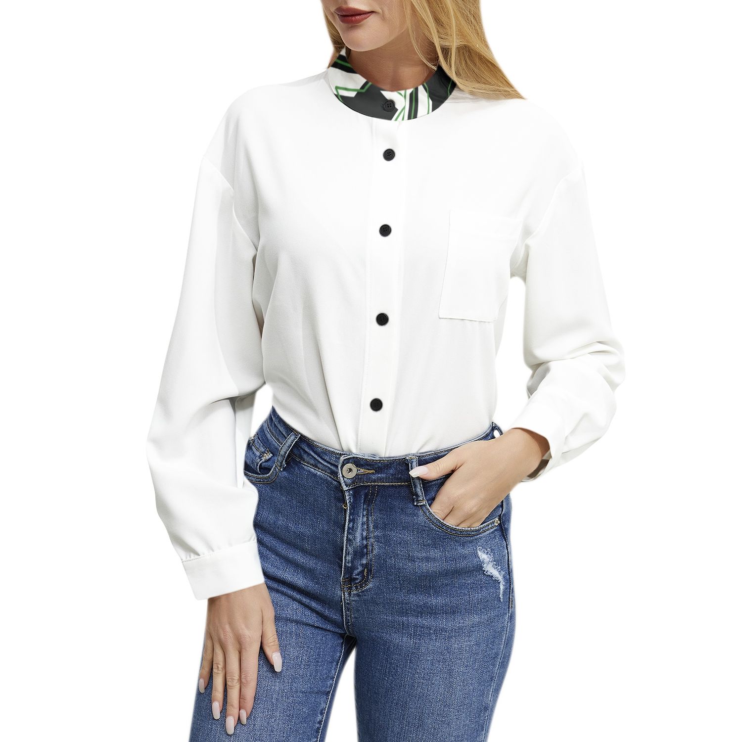 Long Sleeve Button Up Casual Shirt Top