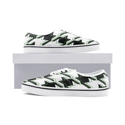 Unisex Canvas Shoes Fashion Low Cut Loafer Sneakers (BOTH SHOES w/ Houndstooth patterns)