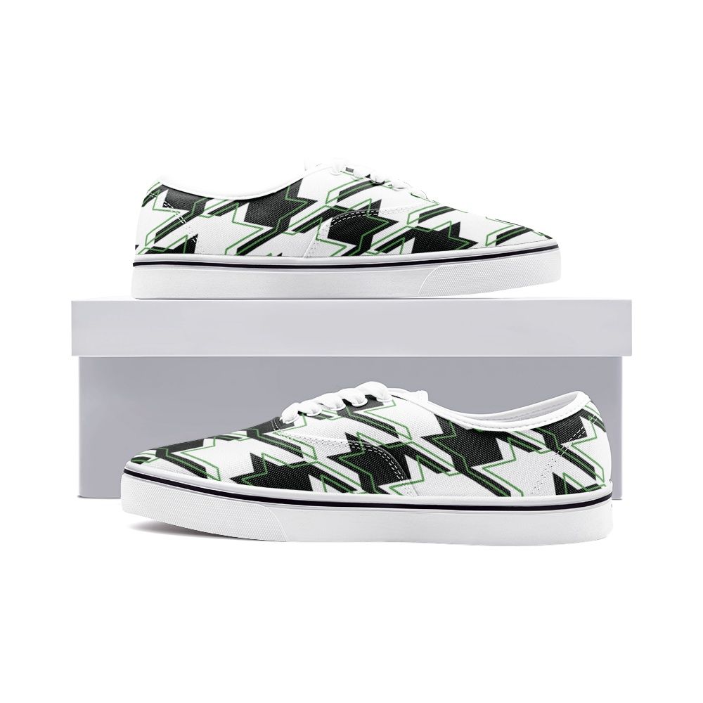 Unisex Canvas Shoes Fashion Low Cut Loafer Sneakers (BOTH SHOES w/ Houndstooth patterns)
