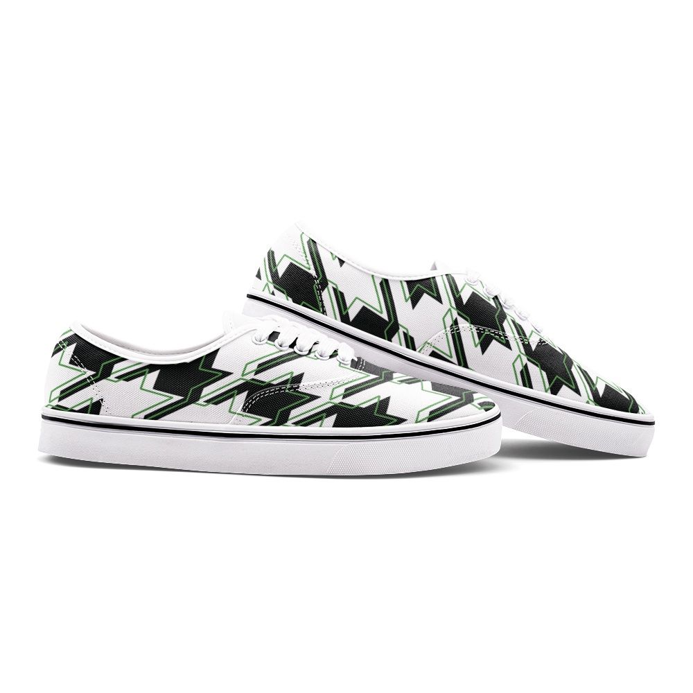 Unisex Canvas Shoes Fashion Low Cut Loafer Sneakers (BOTH SHOES w/ Houndstooth patterns)