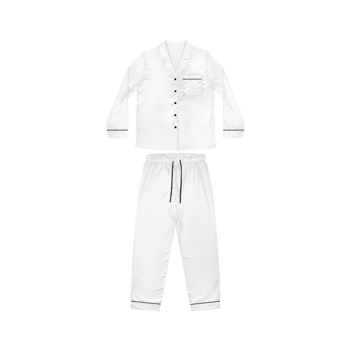 Women&#39;s Satin Pajamas (AOP), Sizes: Xs, Detail color: White