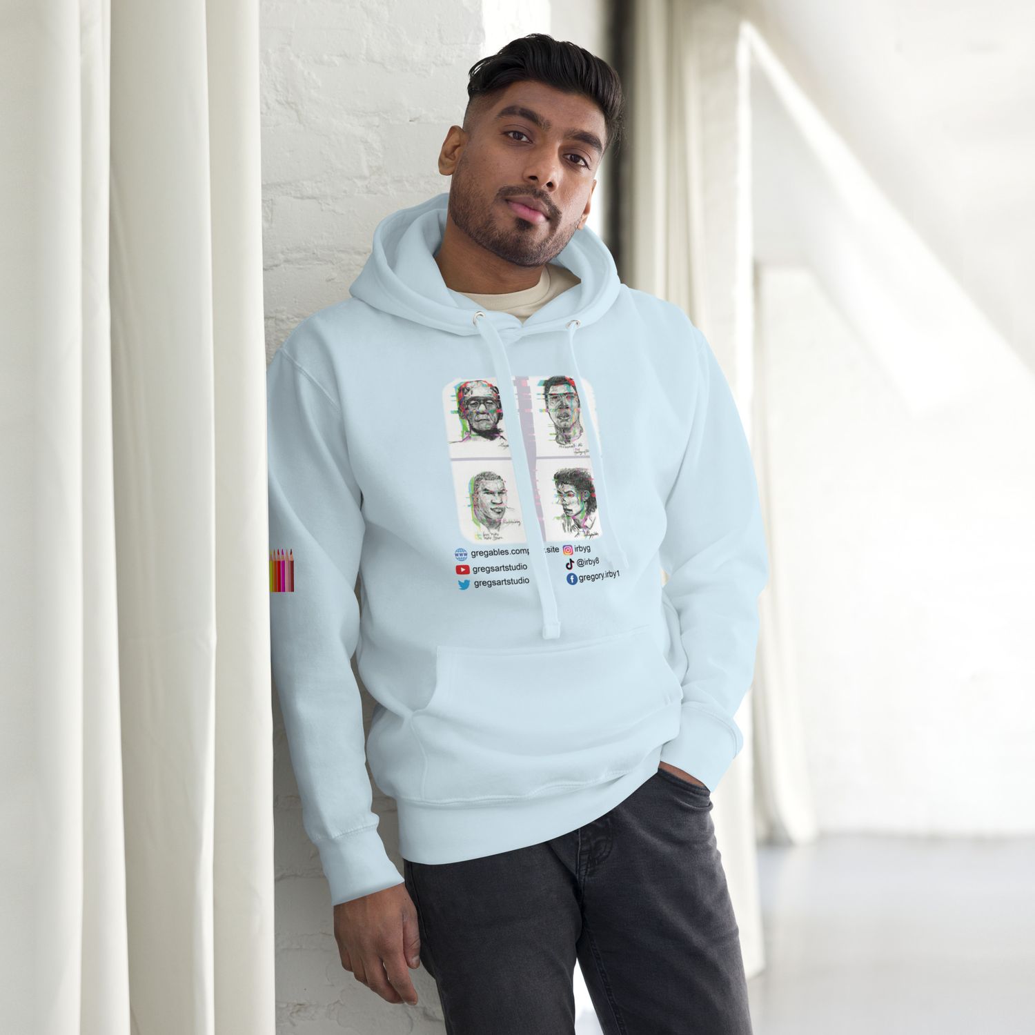 Famous Hollywood Monsters Hoodie - Pastels