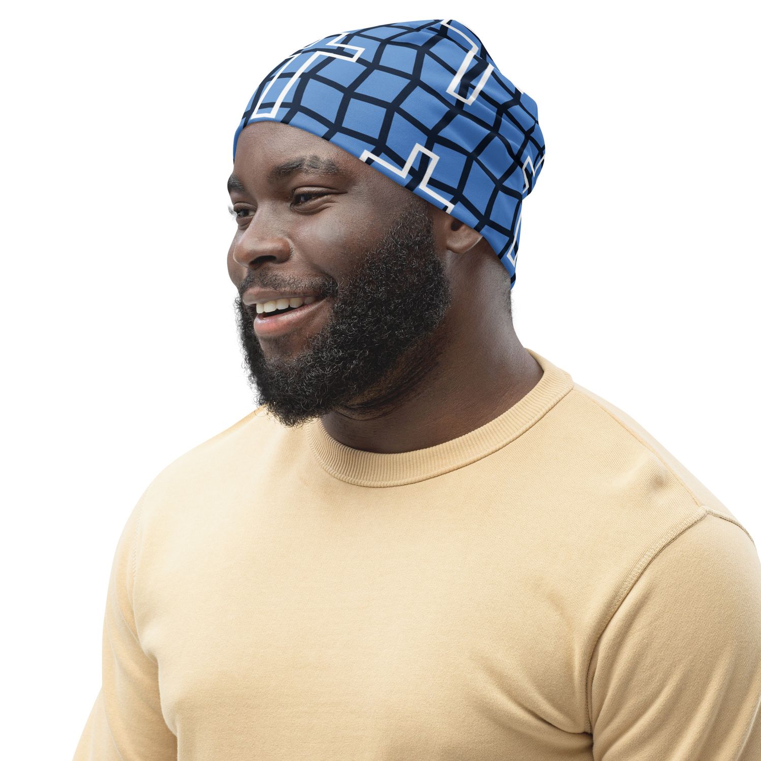 All-Over Cross Print Beanie