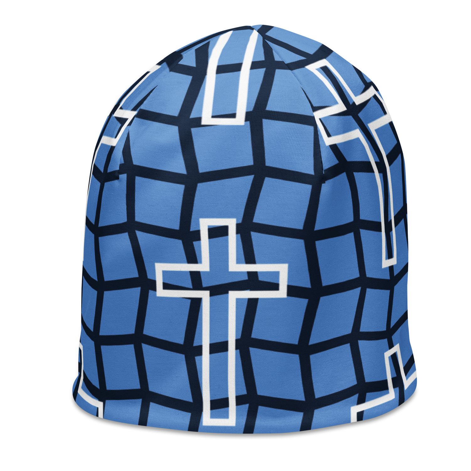 All-Over Cross Print Beanie