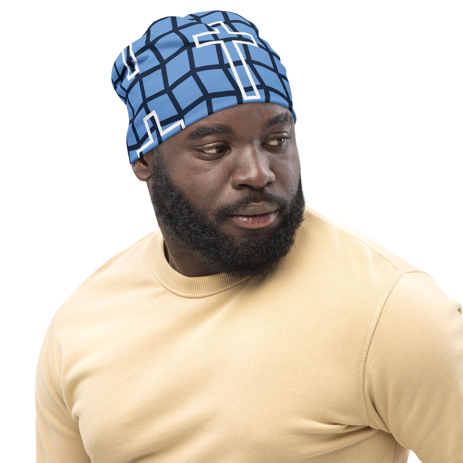 All-Over Cross Print Beanie