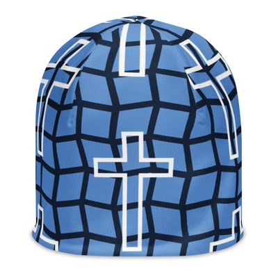 All-Over Cross Print Beanie