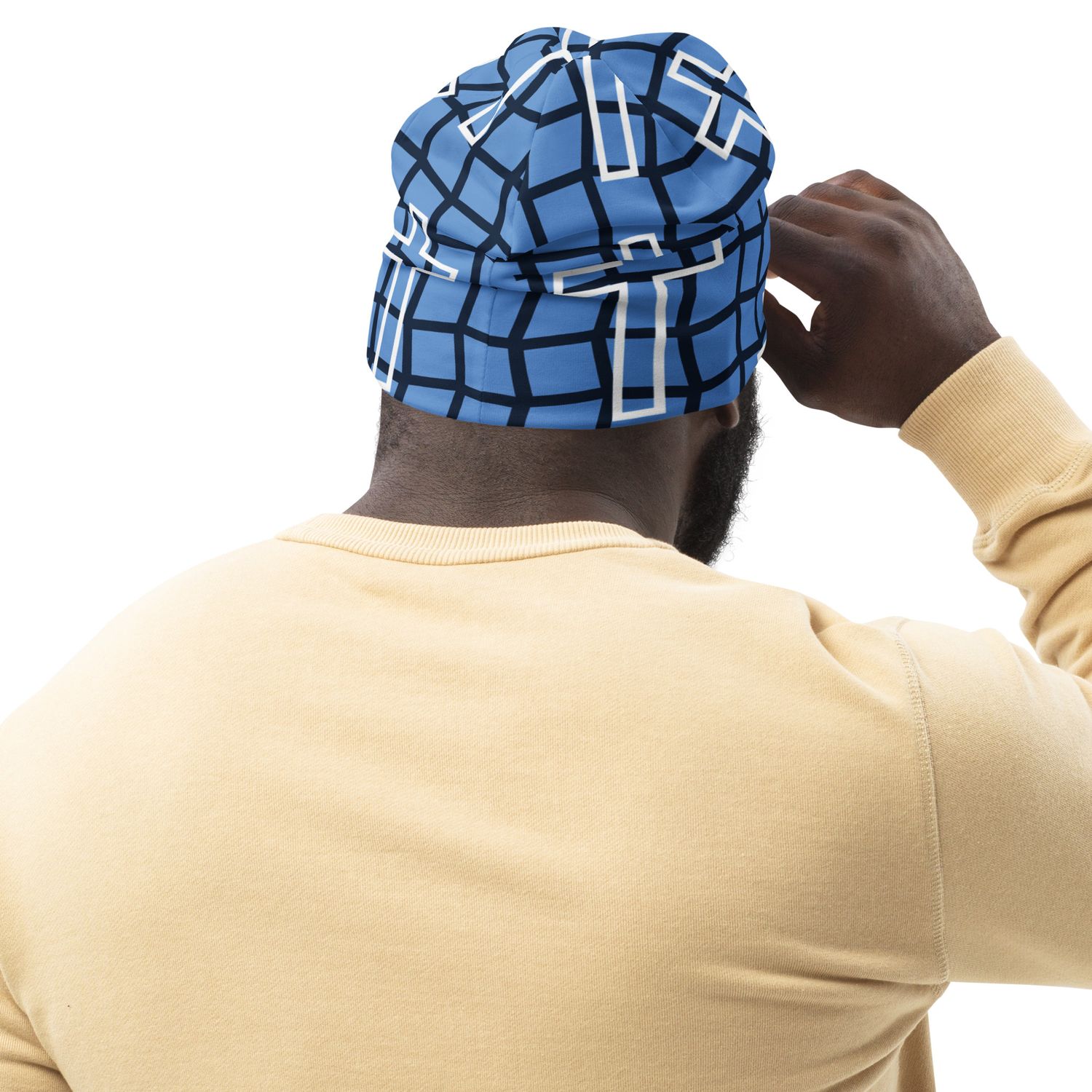 All-Over Cross Print Beanie