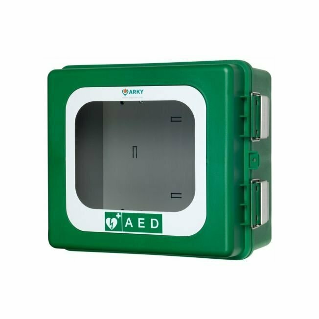 Vitrina desfibrilador estanca de exterior con alarma Arky