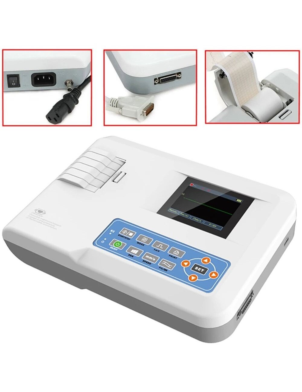 Electrocardiógrafo de 1can 100G con interpretación 