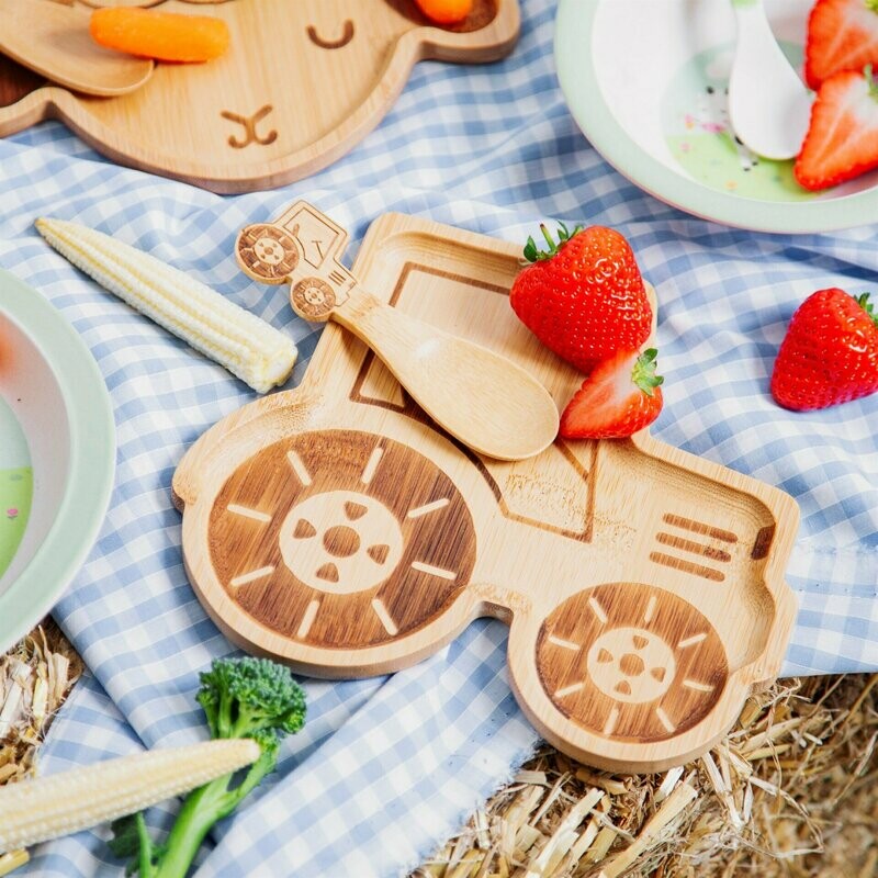 Bamboo Tractor Plate - Sass & Belle
