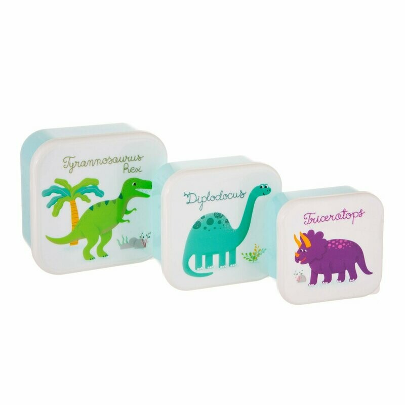 Set of  3 Roarsome Dinosaur Lunch Boxes Sass & Belle